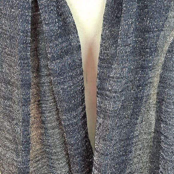 Black and Silver Sparkle Infinity Loop Scarf Lightweight Soft - Picture 4 of 5